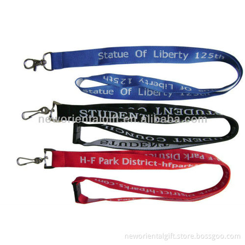 custom logo prited Woven Lanyard